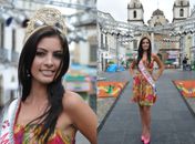 Rafaela, a miss Bahia, faz pose para o G1 no Pelourinho
