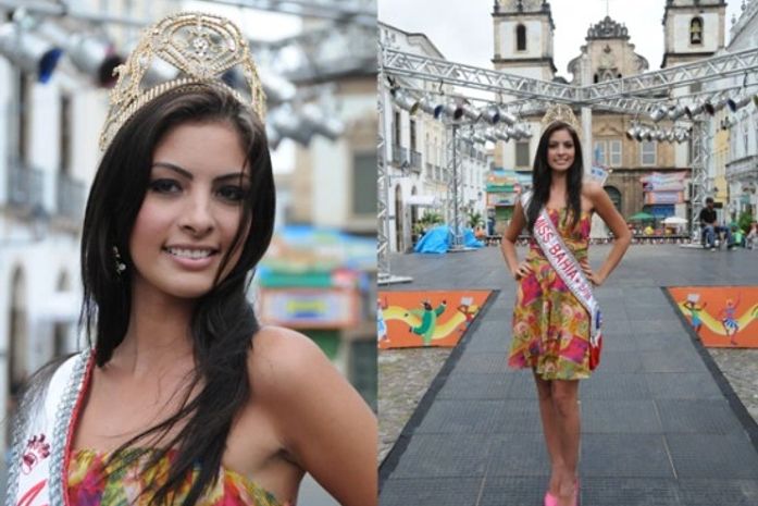 Rafaela, a miss Bahia, faz pose para o G1 no Pelourinho