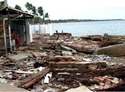 Casas foram atingidas pela Maré alta 