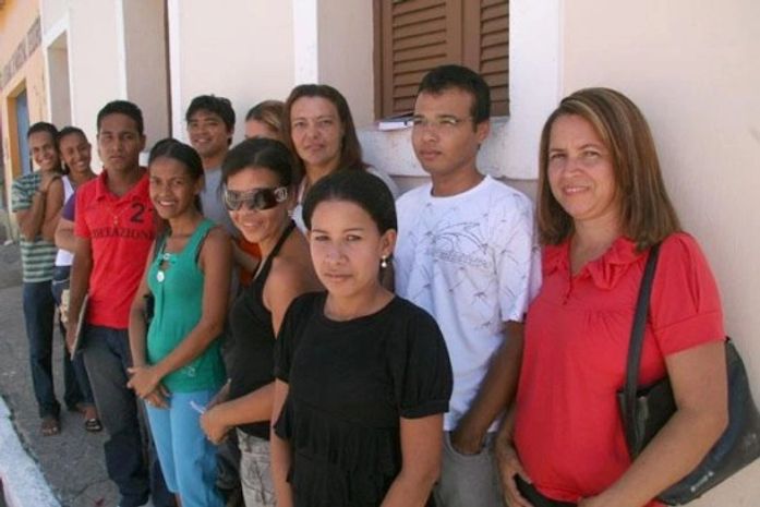 Primeira turma de deodorense que fez o teste na gráfica
