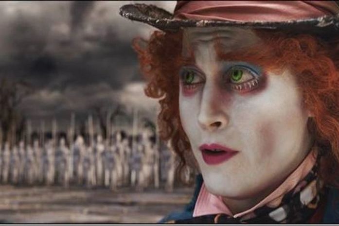 Johnny Depp em 'Alice no país das maravilhas', de Tim Burton.