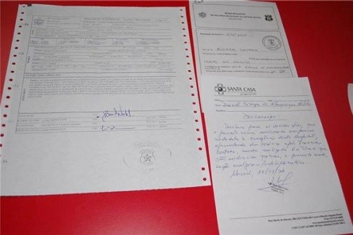 Boletim de ocorrência registrado pela vítima