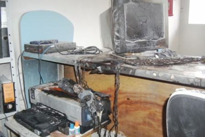 Equipamentos ficaram totalmente destruído 