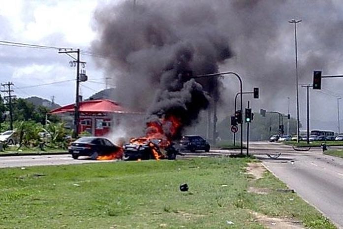 O exato momento das explosões |