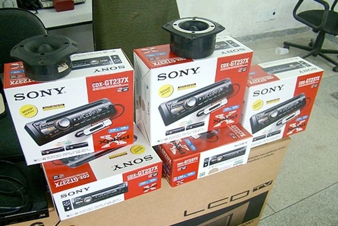 Material apreendido com a dupla