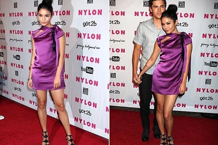 Vanessa Hudgens faz charme com seu vestido curtíssimo