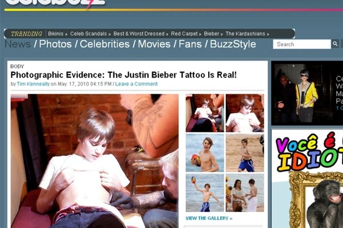 Justin Bieber tatua pássaro na costela