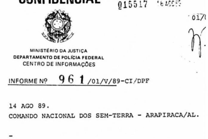 Documentos mostram que governo Sarney espionava MST em Arapiraca