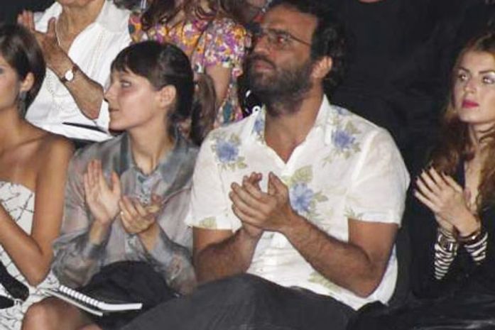Mallu Magalhães e Marcelo Camelo na plateia do Fashion Rio
