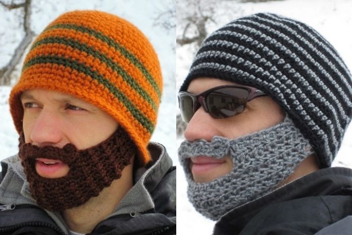 Nova moda: norte-americana cria gorros com barba para homens