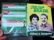 Fotos de Dilma Roussef e Joaquim Brito estampavam tabela da copa