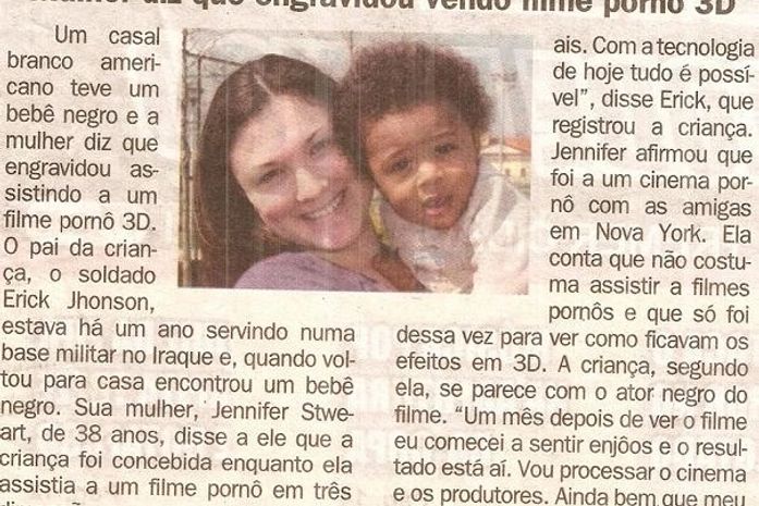 "Mulher engravida ao assistir filme pornô em três D"