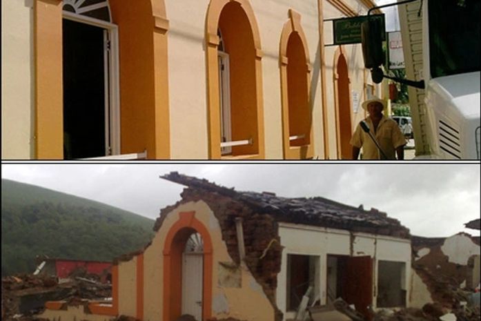 Biblioteca da cidade ficou destruída