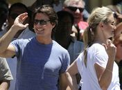Tom Cruise e Cameron Diaz, quando foram promover 'Encontro explosivo' na Espanha