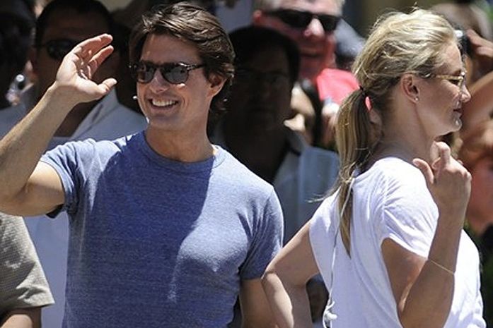 Tom Cruise e Cameron Diaz, quando foram promover 'Encontro explosivo' na Espanha