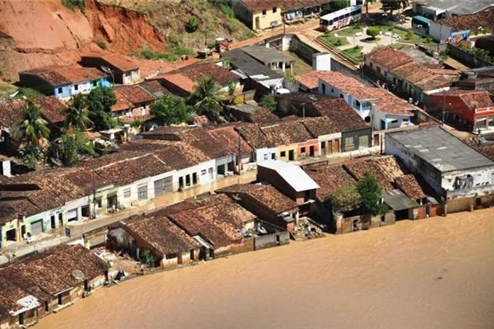 Cidade de Jacuípe, uma das afetadas pelas enchentes
