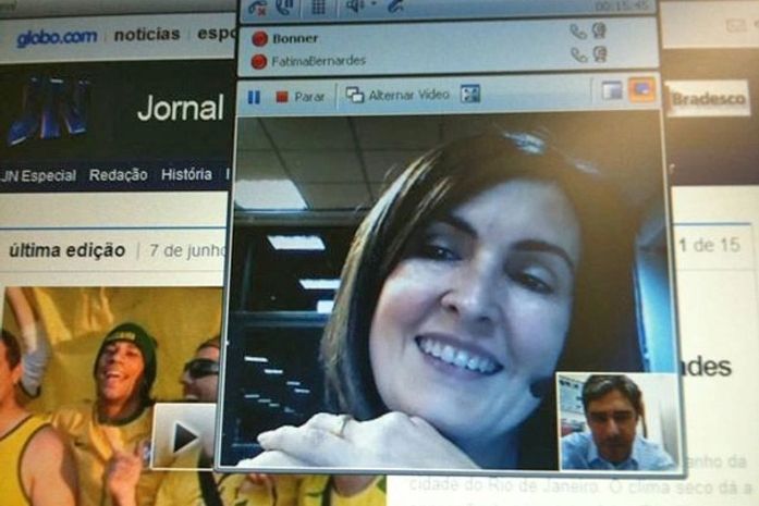 William Bonner e Fátima Bernades em conversa online