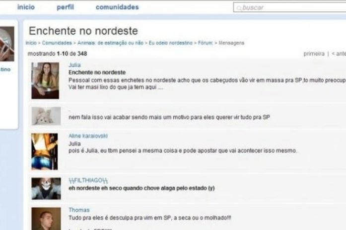 MP vai investigar comunidade no Orkut que declara ódio às vítimas das enchentes