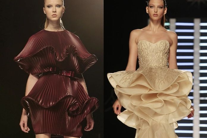 Vestidos da coleção de Fausto Sarli ousavam na silhueta, com drapeados modernos e armações
