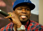 O rapper 50 Cent durante conversa com jornalistas em São Paulo nesta segunda-feira