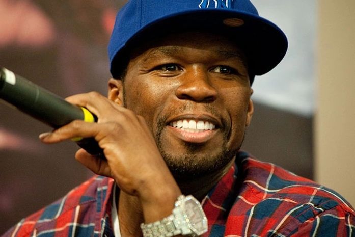 O rapper 50 Cent durante conversa com jornalistas em São Paulo nesta segunda-feira