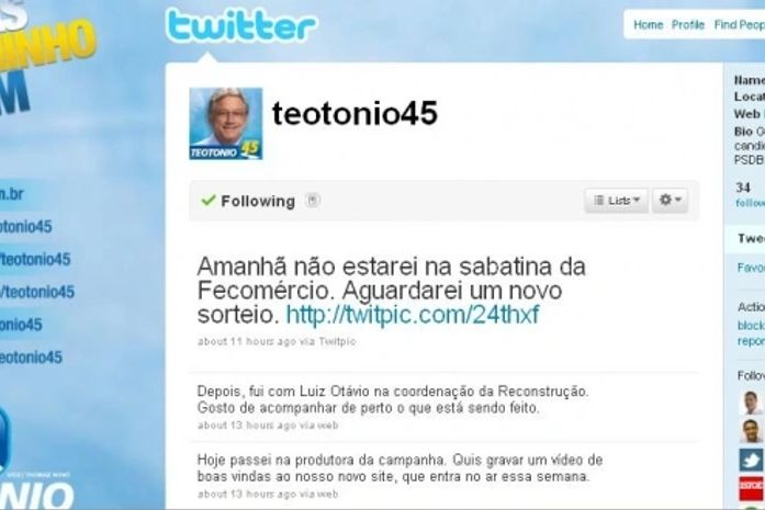 Teotonio Vilela usa twitter e fala pela primeira vez sobre caso Fábio Acioli