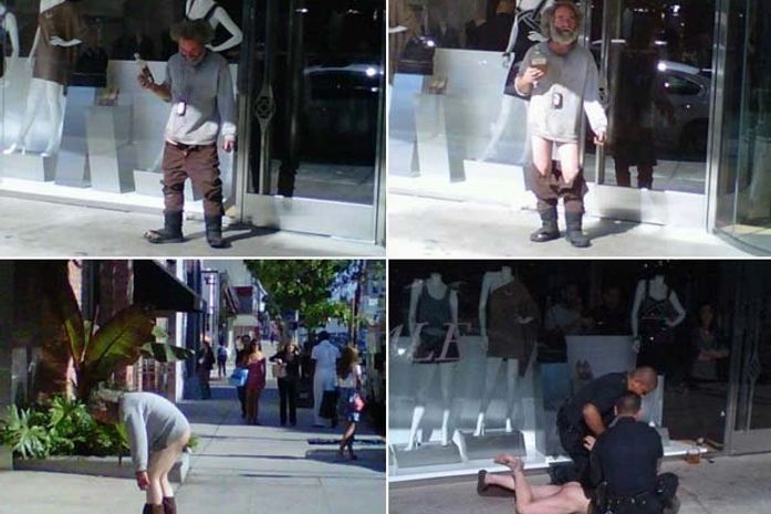 Homem foi preso depois que ficou seminu no centro de West Hollywood.