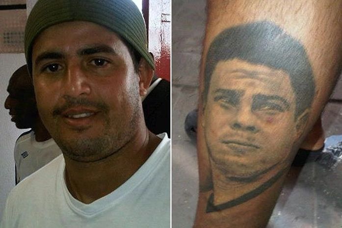 Fã tatua rosto de Ronaldo na perna e craque publica no Twitter