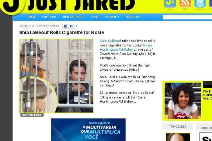 Shia LaBeouf enrola cigarro em set de filmagem de 'Transformers 3'