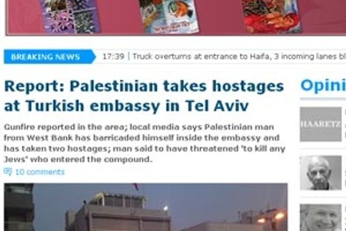 Homem faz reféns em embaixada turca de Tel Aviv