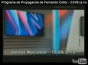 Vídeo: Collor utiliza imagem do Jornal Nacional sem autorização da Globo
