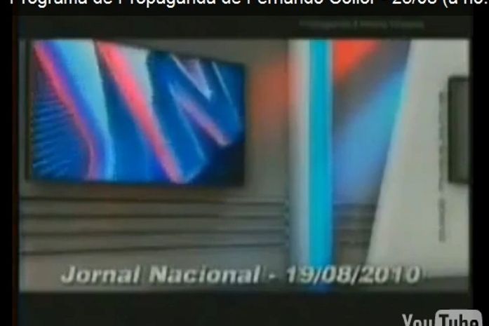 Vídeo: Collor utiliza imagem do Jornal Nacional sem autorização da Globo