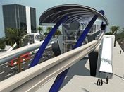 Modelo da estação do monotrilho, que passará pelo estádio do Morumbi