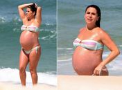 Giovanna Antonelli exibe barriga enorme durante dia de sol no RJ