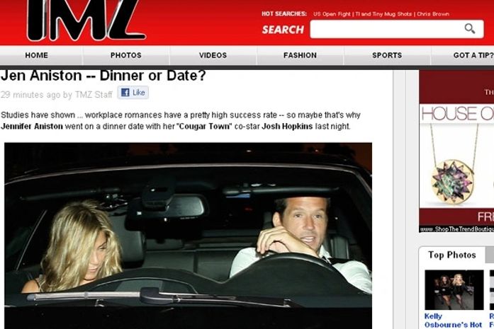 Jennifer Aniston tem jantar romântico com ator de 'Cougar Town'