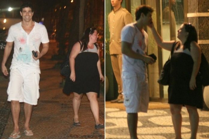 Gianecchini ganha carinho de amiga após jantar