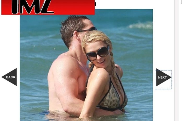 Clima entre Paris Hilton e o namorado esquenta na praia