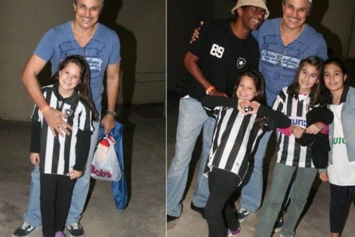 Edson Celulari leva filha para assistir a jogo
