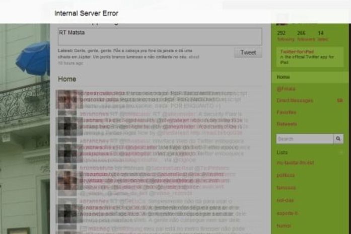 Falha deixou tuítes coloridos e mandava para sites com
brincadeiras, promoções e sites com conteúdo pornográfico