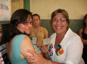 Célia Rocha durante votação 