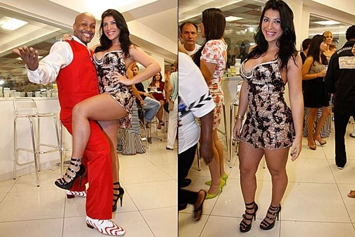 Priscila usa microvestido e quase mostra demais