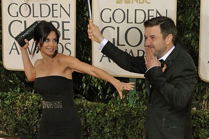 Courteney Cox e David Arquette no Globo de Ouro em janeiro de 2010