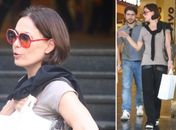 Carolina Ferraz surge com os cabelos curtos no Rio
