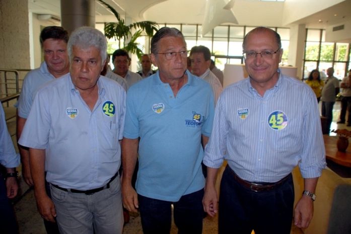 Coletiva de Alckmin contou com presença de Vilela e Nonô