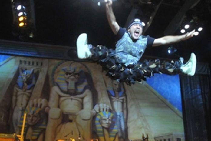 O cantor Bruce Dickinson durante show do Iron
Maiden no Rio de Janeiro, em março de 2009.
