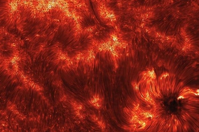 Foto mostra superfície do Sol coberta por “tubos” ardentes