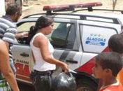 Maria de Fátima sendo presa