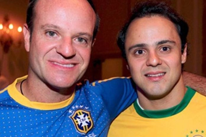 Barrichello, Massa e Zidane assistem ao jogo da Seleção Brasileira no Qatar