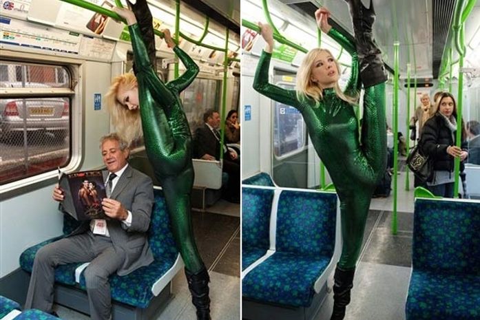'Mulher borracha' promove feira erótica no metrô em Londres