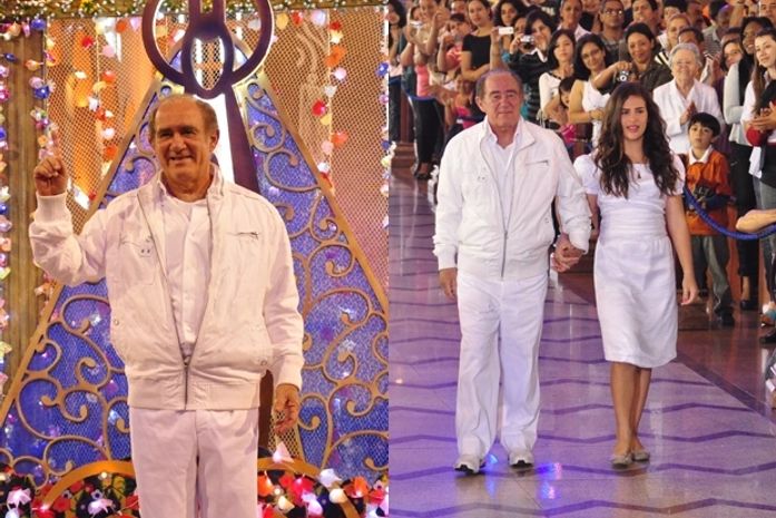 Renato Aragão recebe homenagem surpresa em Aparecida do Norte